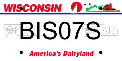BIS07S Wisconsin License Plate