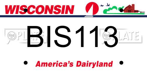 BIS113 Wisconsin License Plate