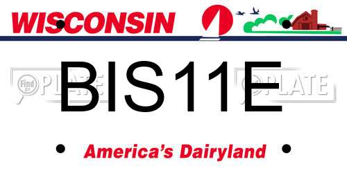 BIS11E Wisconsin License Plate