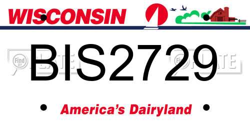 BIS2729 Wisconsin License Plate