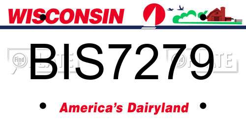 BIS7279 Wisconsin License Plate