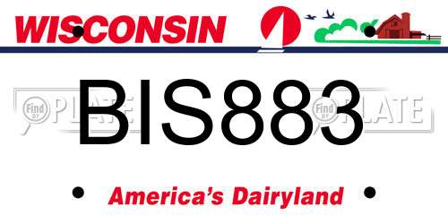 BIS883 Wisconsin License Plate