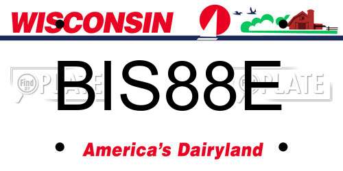 BIS88E Wisconsin License Plate