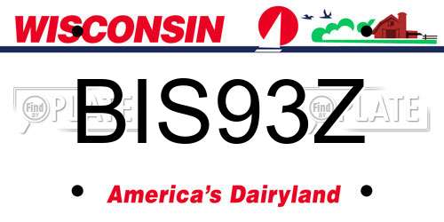 BIS93Z Wisconsin License Plate