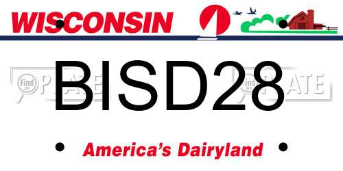 BISD28 Wisconsin License Plate
