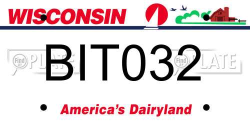 BIT032 Wisconsin License Plate