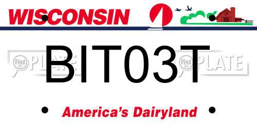BIT03T Wisconsin License Plate