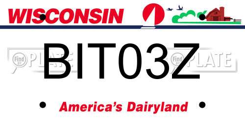 BIT03Z Wisconsin License Plate