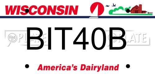BIT40B Wisconsin License Plate