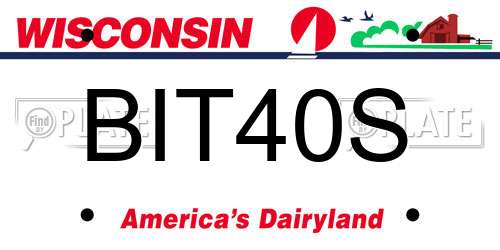 BIT40S Wisconsin License Plate