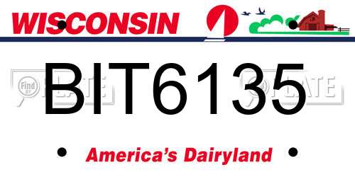 BIT6135 Wisconsin License Plate