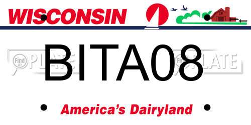 BITA08 Wisconsin License Plate