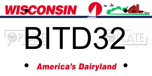 BITD32 Wisconsin License Plate