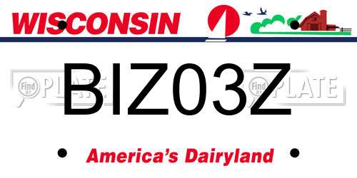 BIZ03Z Wisconsin License Plate