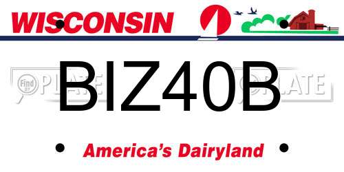 BIZ40B Wisconsin License Plate