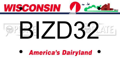 BIZD32 Wisconsin License Plate