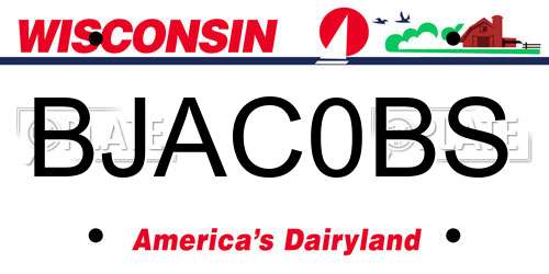 BJAC0BS Wisconsin License Plate