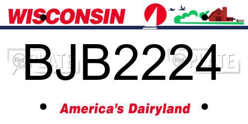 BJB2224 Wisconsin License Plate
