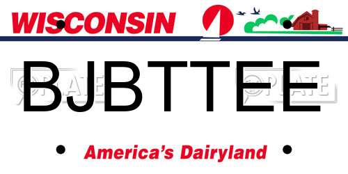 BJBTTEE Wisconsin License Plate