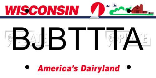 BJBTTTA Wisconsin License Plate