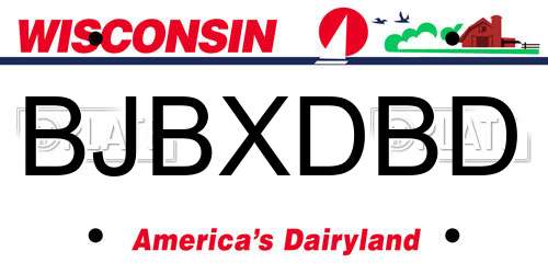 BJBXDBD Wisconsin License Plate
