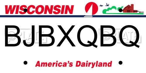 BJBXQBQ Wisconsin License Plate