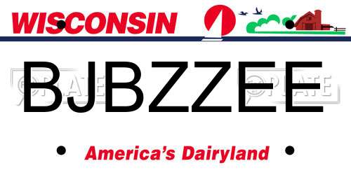 BJBZZEE Wisconsin License Plate