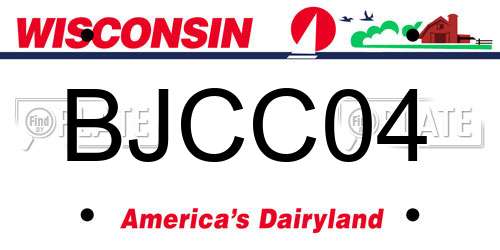 BJCC04 Wisconsin License Plate