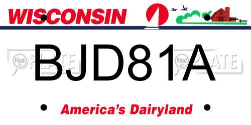 BJD81A Wisconsin License Plate