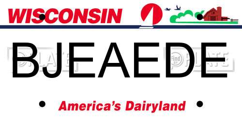 BJEAEDE Wisconsin License Plate