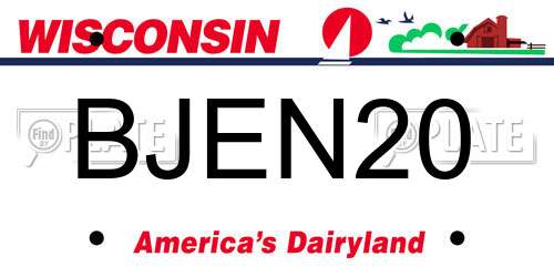 BJEN20 Wisconsin License Plate