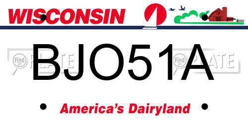 BJO51A Wisconsin License Plate