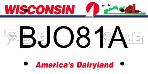 BJO81A Wisconsin License Plate