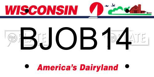 BJOB14 Wisconsin License Plate