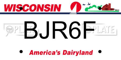 BJR6F Wisconsin License Plate