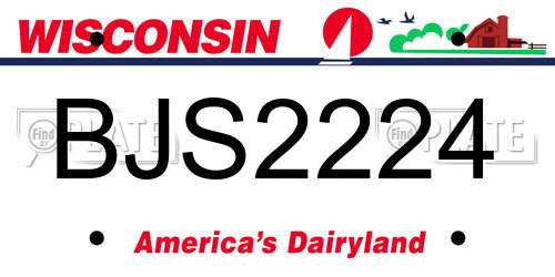 BJS2224 Wisconsin License Plate