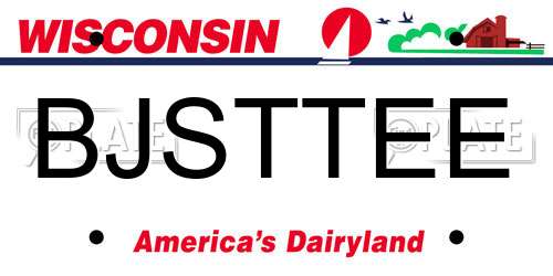 BJSTTEE Wisconsin License Plate