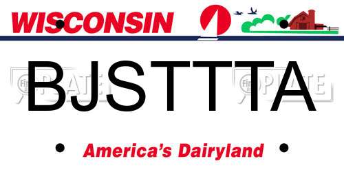 BJSTTTA Wisconsin License Plate