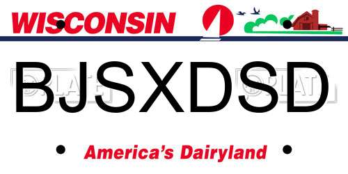 BJSXDSD Wisconsin License Plate
