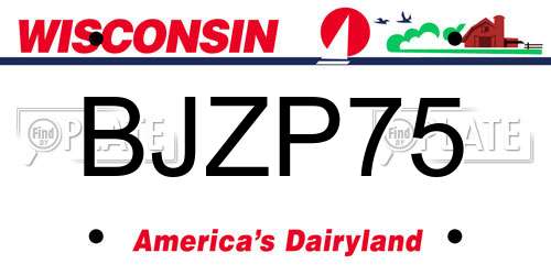 BJZP75 Wisconsin License Plate