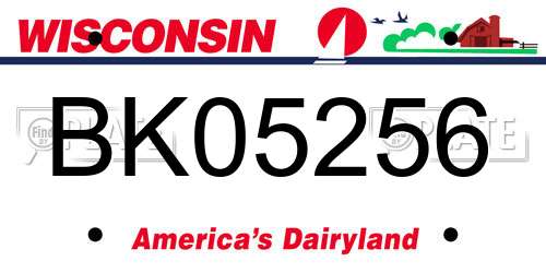 BK05256 Wisconsin License Plate