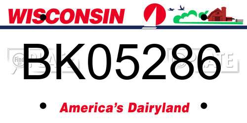 BK05286 Wisconsin License Plate