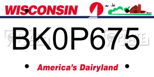 BK0P675 Wisconsin License Plate