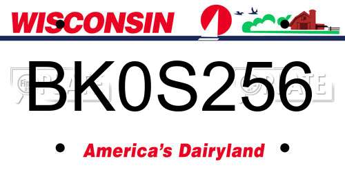 BK0S256 Wisconsin License Plate
