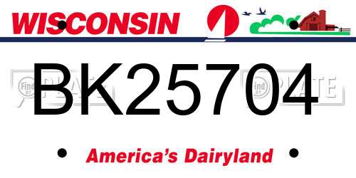 BK25704 Wisconsin License Plate
