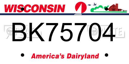 BK75704 Wisconsin License Plate