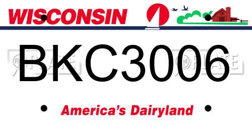 BKC3006 Wisconsin License Plate