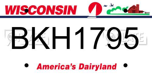 BKH1795 Wisconsin License Plate