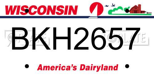 BKH2657 Wisconsin License Plate
