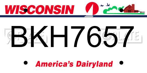 BKH7657 Wisconsin License Plate